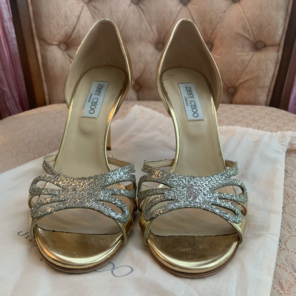 Jimmy Choo Gold Heels Sz 41 **WORN ONCE** - Picture 7 of 7
